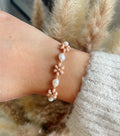 Beige flora armbånd