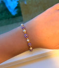 Lilla blomst armbånd (lås med forlenger)