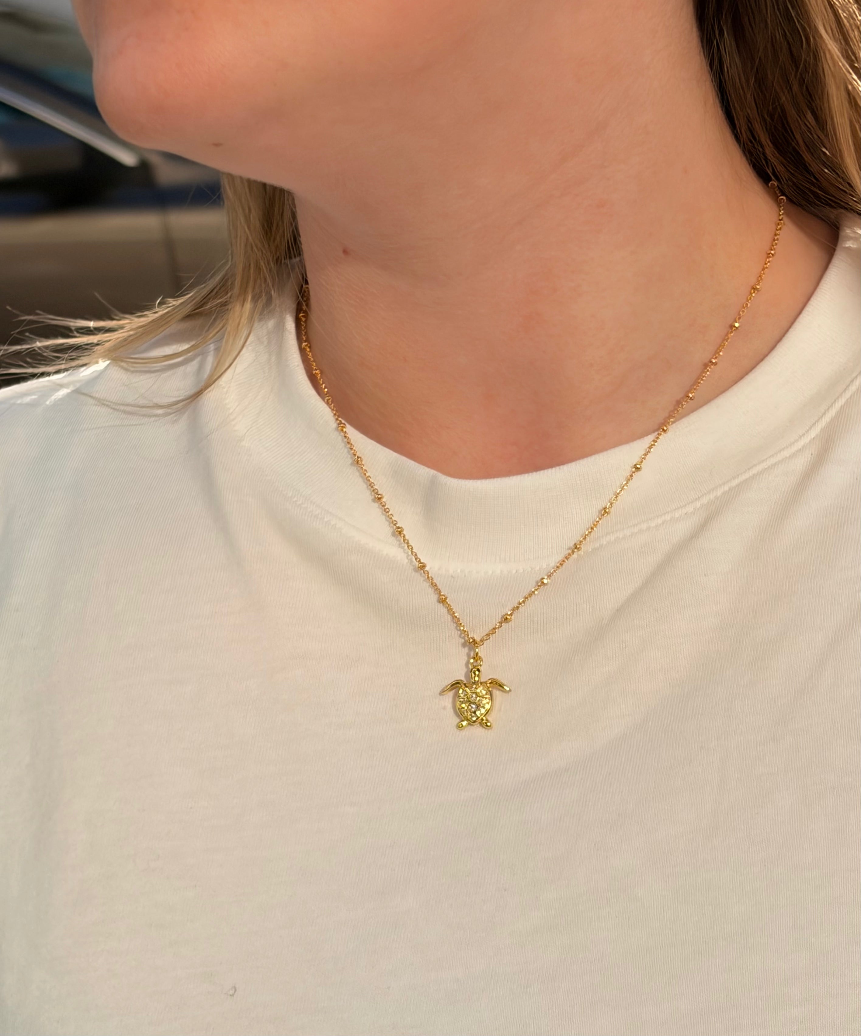 Skilpadde charm halskjede