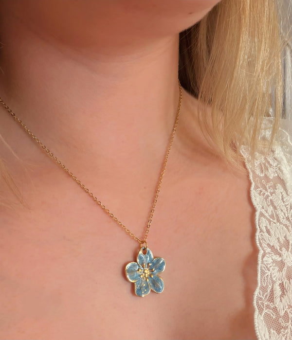 Forglemmegei charm halskjede (Støtt forskning på ME)