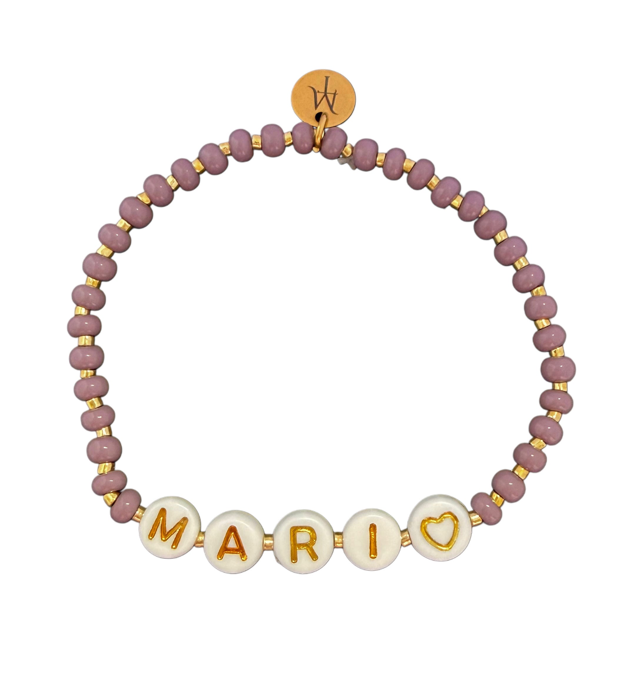 Valgfri tekst armbånd, elastisk strikk, lilla