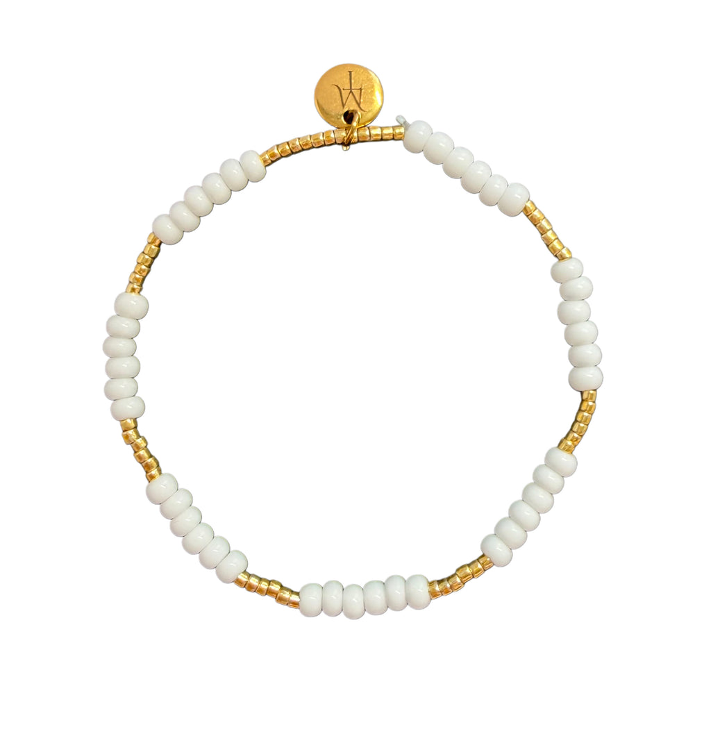White dreams armbånd, elastisk strikk