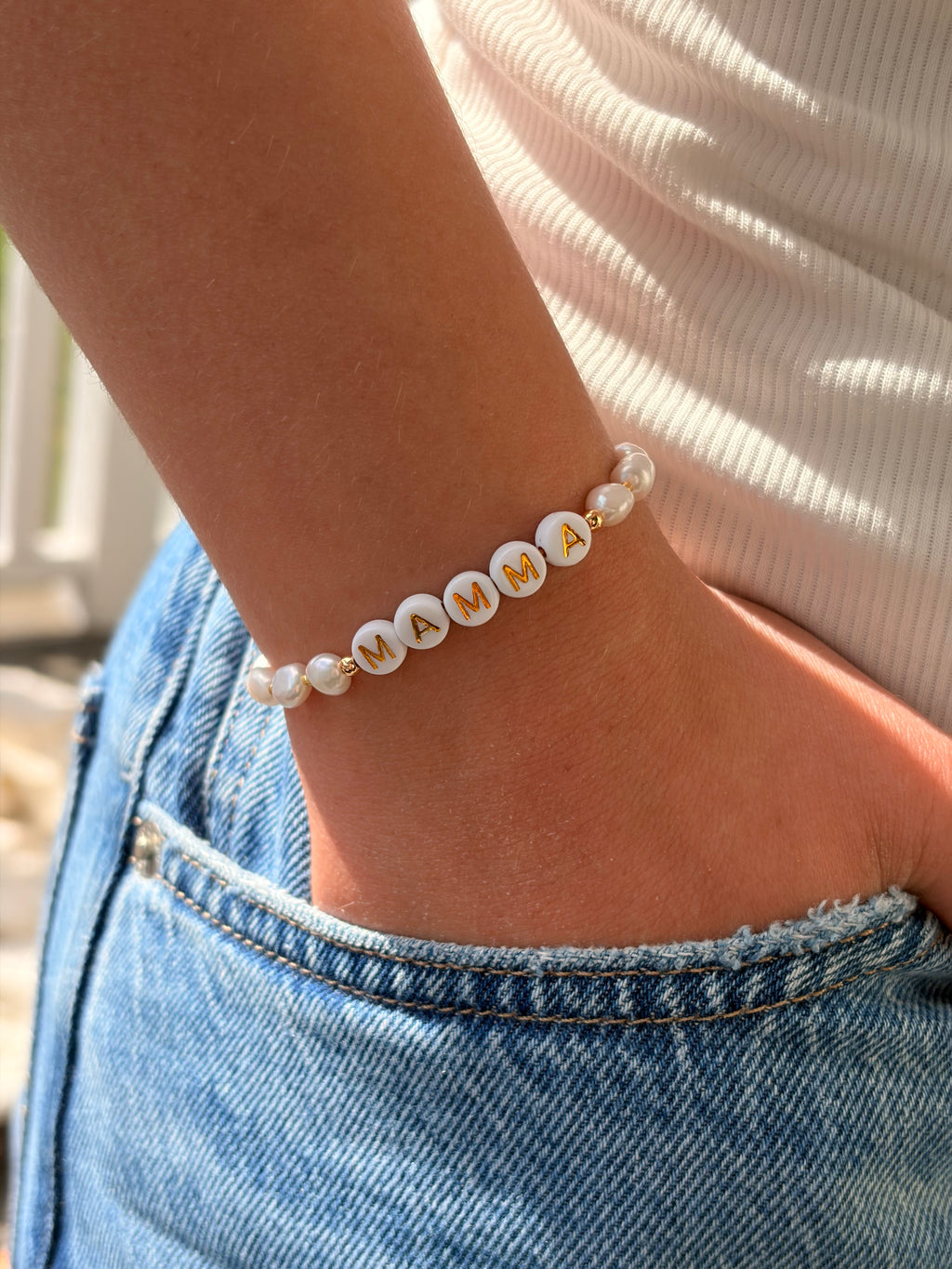 Valgfri tekst armbånd (gull/sølv) (lås med forlenger)