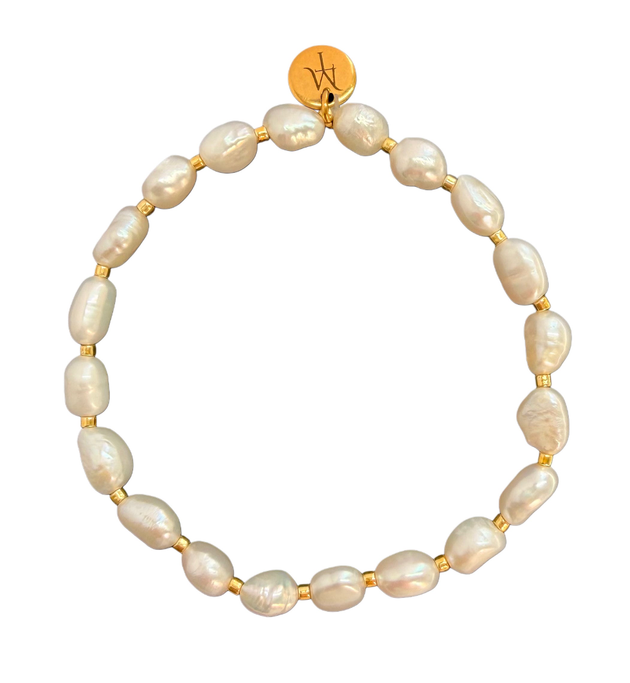 Ferskvannsperle armbånd (elastisk strikk)