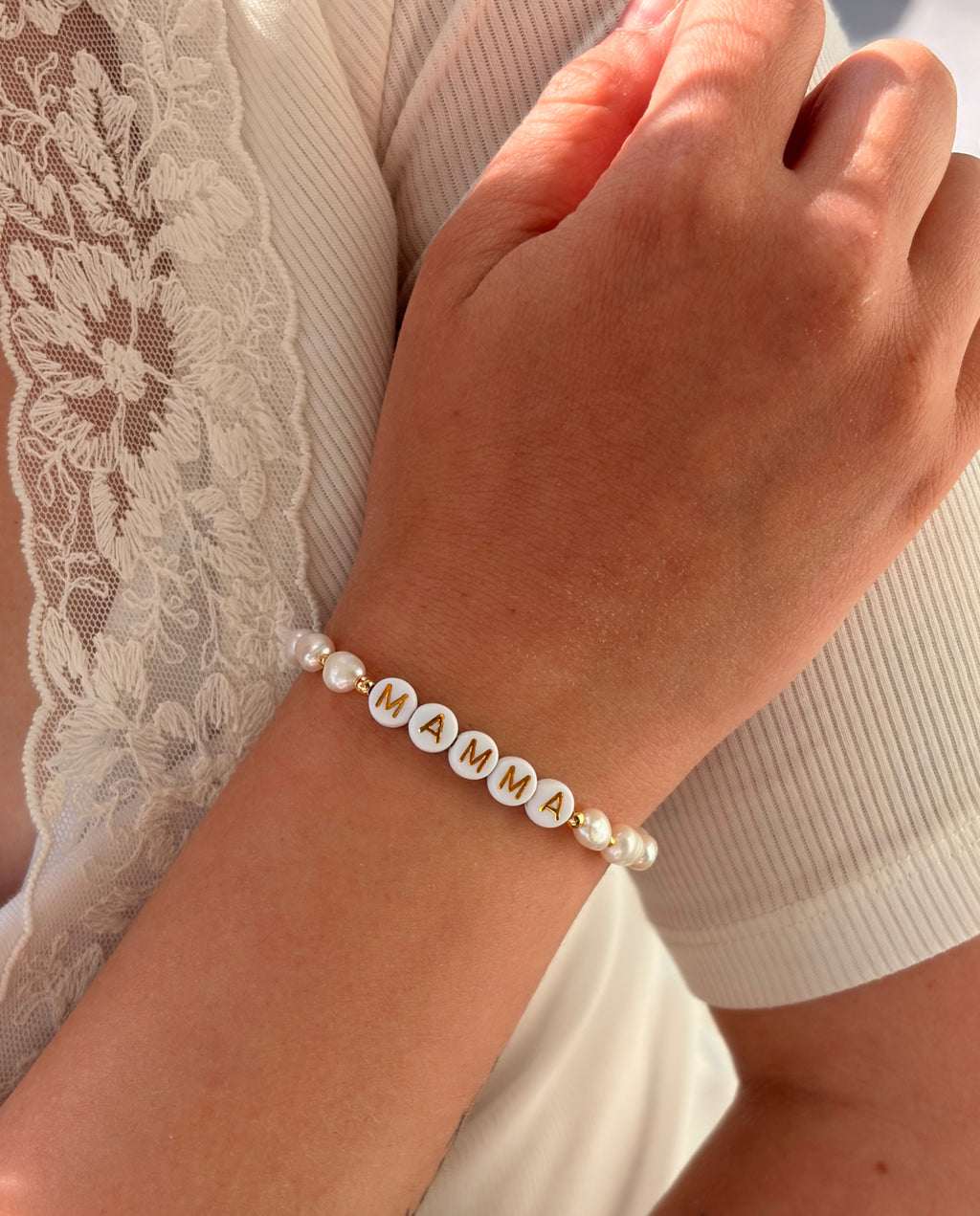 Valgfri tekst armbånd (gull/sølv) (lås med forlenger)