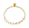 "Livet er nå" armbånd (Hvit, elastisk strikk)