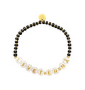 "Livet er nå" armbånd (Svart, elastisk strikk)