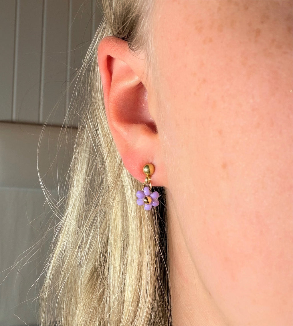 Flower øredobber (Lilla)