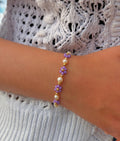 Lilla blomst armbånd (lås med forlenger)